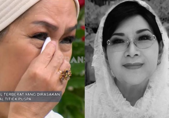 Petty Tunjungsari menangis saat menceritakan almarhumah ibunda Titiek Puspa.