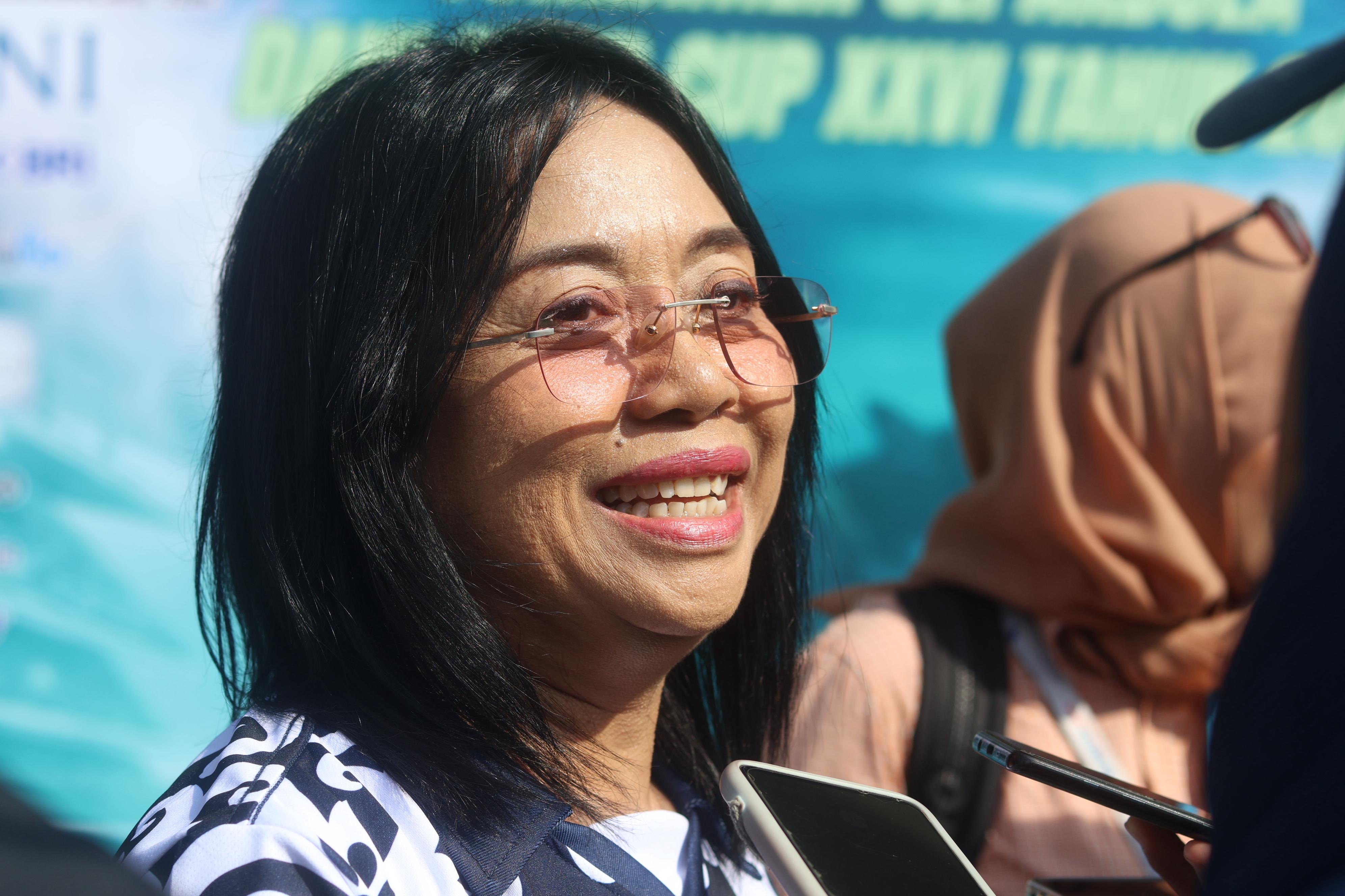 KOORDINASI: Kepala Disparpora Balikpapan Ratih Kusuma menanggapi soal efisiensi anggaran.