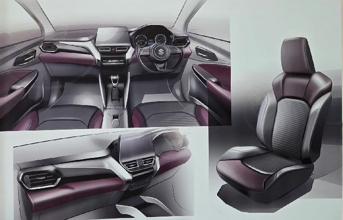 Interior Suzuki Fronx hadir dengan kombinasi warna hitam dan burgundy, memberikan kesan mewah dan futuristik