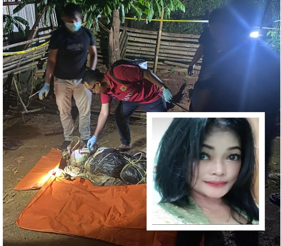 Petugas akhirnya menemukan jenazah Dwi Hastuti dicor di pekarangan rumah orang tua J di Wonogiri. (Foto. Jawa Pos Grup)