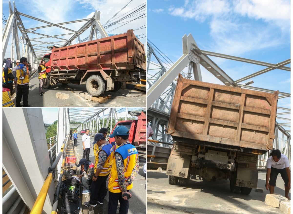 BBPJN rampung menginvestigasi menyeluruh kondisi Jembatan Mahakam I pada Kamis (1/5) Dini Hari. Hasil pemeriksaan itu akan diumumkan pada 5 Mei mendatang. (Rama/KP)