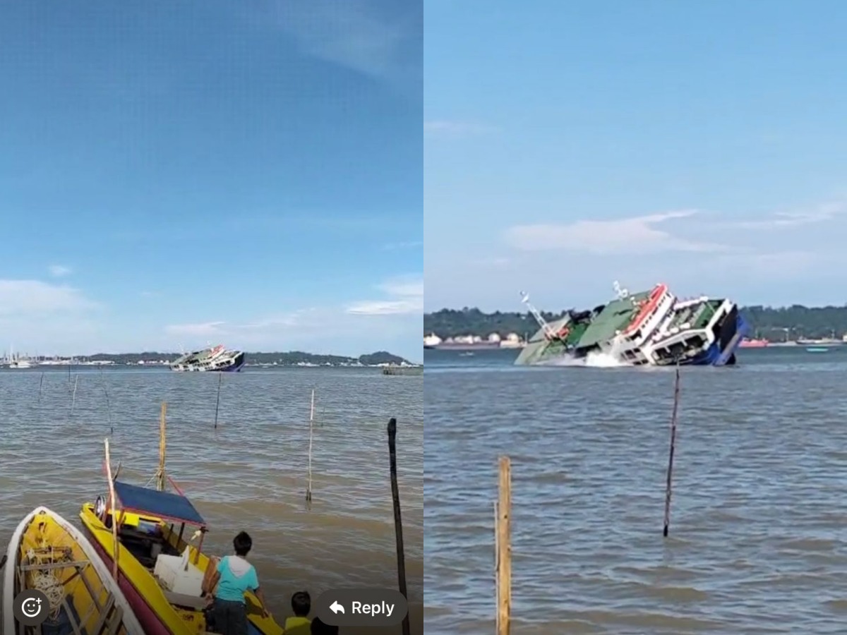 Detik-detik tenggelamnya kapal feri KMP Muchlisa di perairan Penajam Teluk Balikpapan.