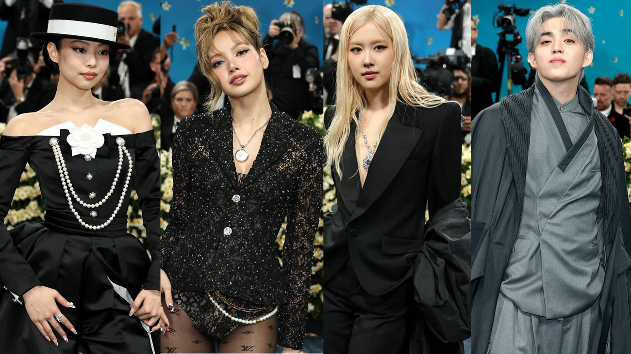 BERANI: Para Idol Kpop saat tampil dalam gelaran mode dunia, Met Gala 2025, Senin (5/5/2025).