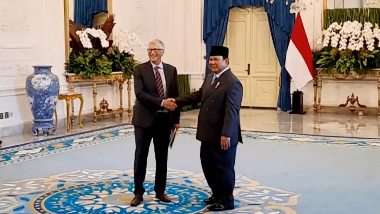 KOLABORASI: Bill Gates (kiri) dan Presiden Prabowo Subianto di Istana Negara, Jakarta, Rabu (7/5/2025).