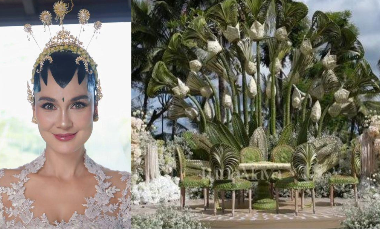 BEDA: Potret pernikahan Luna Maya dan Maxim Bouttier dengan dekorasinya yang anti mainstream.