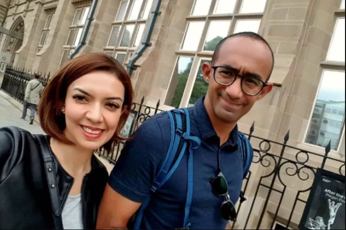 Najwa Shihab bersama sang suami, Ibrahim Sjarief Assegaf.