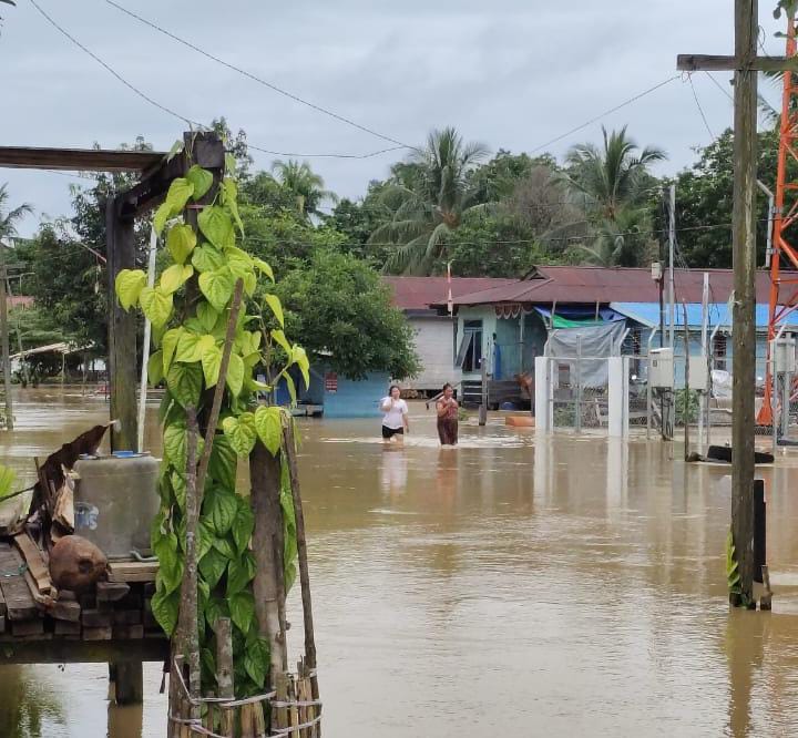 MELUAS: Sejumlah desa di Kecamatan Muara Wahau dan Kecamatan Telen, Kutai Timur terendam banjir.