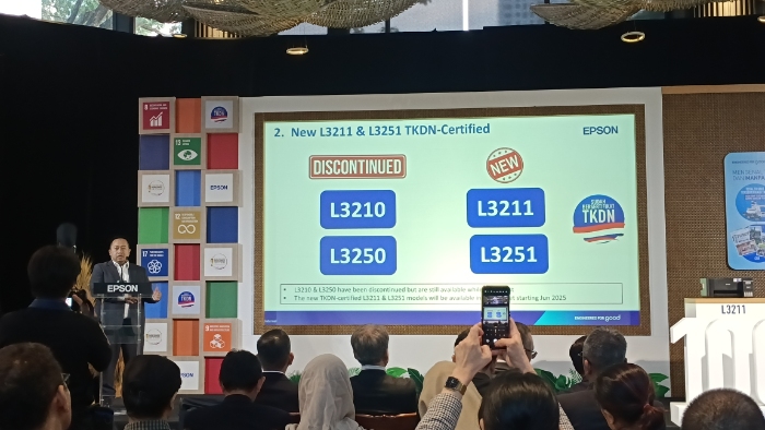 Peluncuran printer Epson L3211 dan L3251 di Hutan Kota Plataran, Senayan, Jakarta. Selasa (20/5/2025).