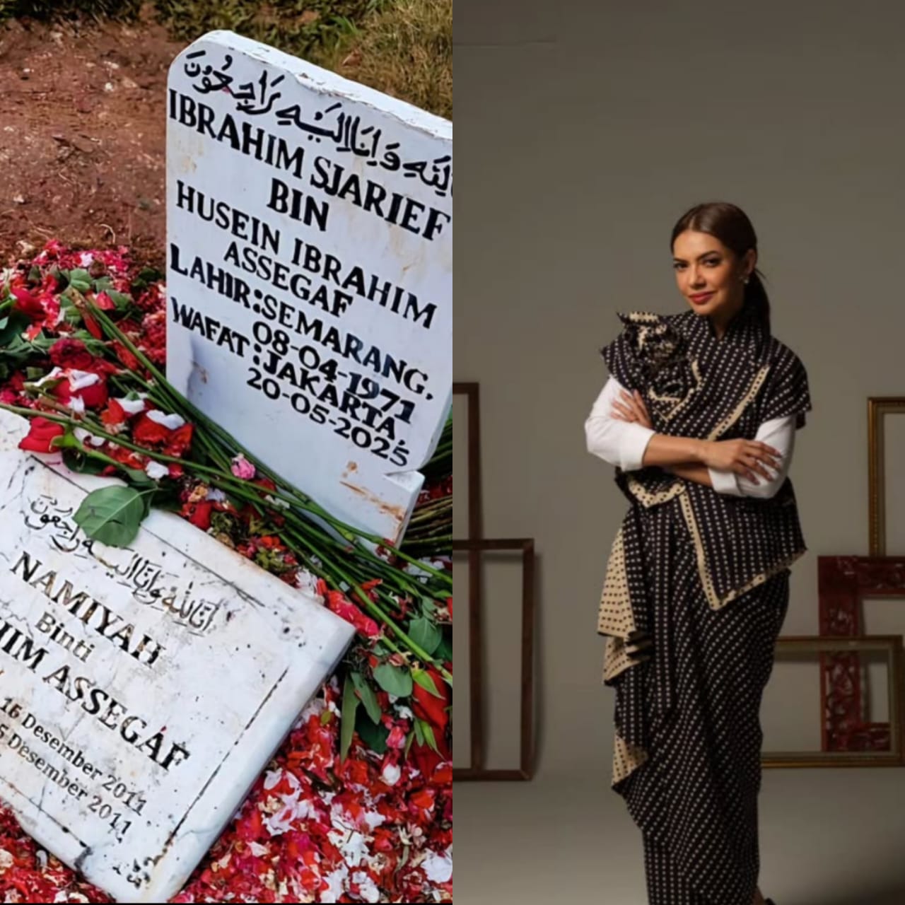 Najwa Shihab berkunjung ke makam suaminya, Ibrahim Sjarief Assegaf.