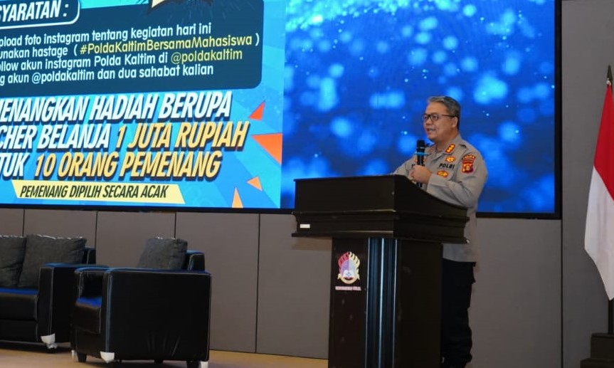 MEDSOS: Bijak dalam memanfaatkan dan menggunakan medsos diserukan Polda Kaltim di Universitas Mulia Balikpapan.