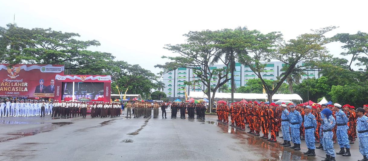JIWA KEBANGSAAN: Suasana upacara peringatan Hari Lahir Pancasila diikuti seluruh elemen terkait, termasuk kader Pemuda Pancasila.