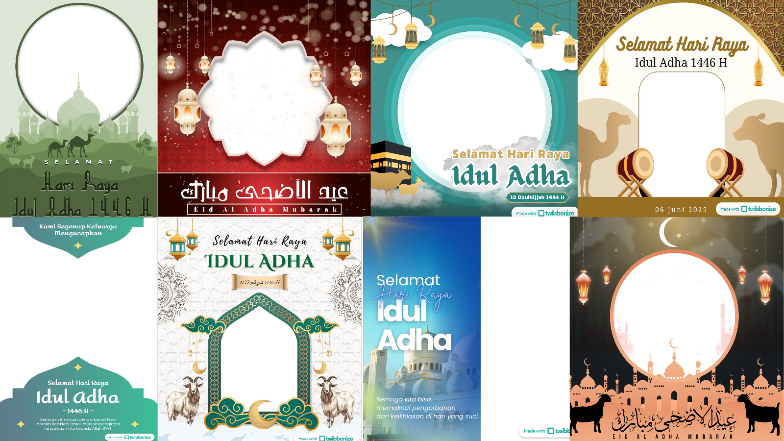 KREATIF: Ragam pilihan Twibbon Iduladha 2025. Menyemarakkan Hari Raya Kurban, Jumat, 6 Juni 2025.