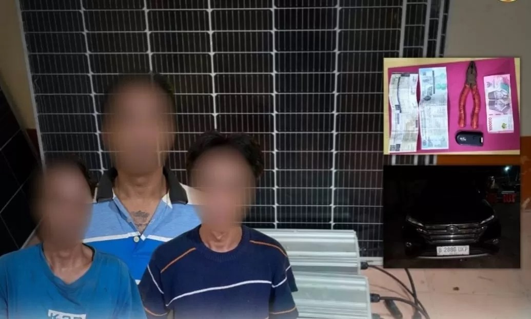 RUGIKAN NEGARA: Tiga pelaku diamankan setelah melakukan aksi mencuri aset Dishub Kaltim.