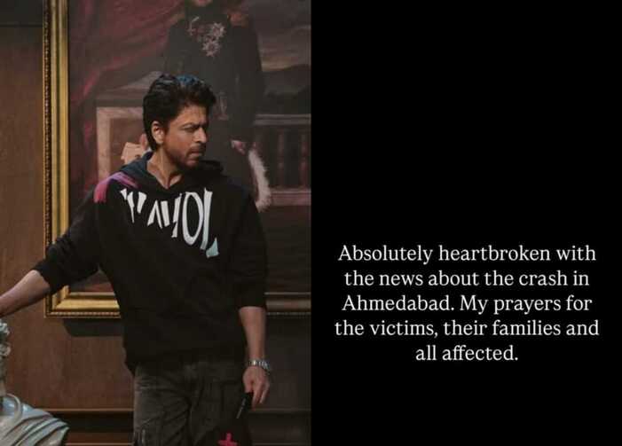 Shah Rukh Khan, salah satu artis Bollywood yang turut berduka atas kecelakaan Air India.