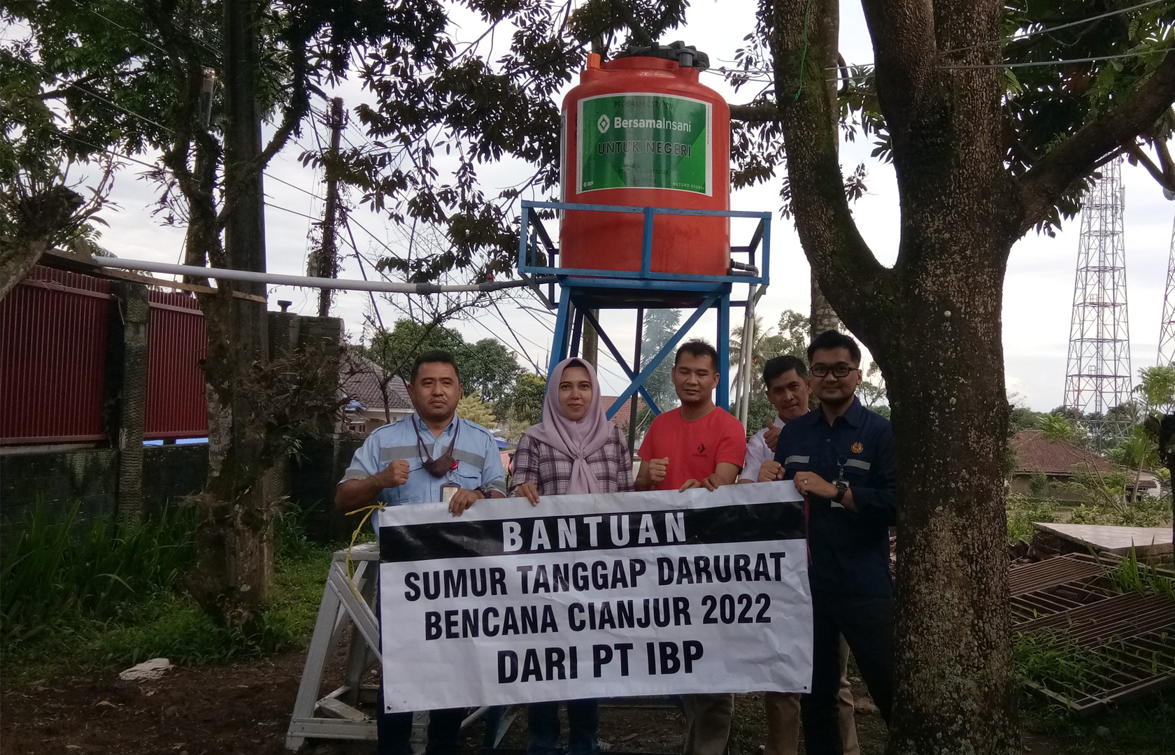 SIGAP: Manajemen Insani membuat sumur bor pertama di halaman kantor Kecamatan Cugenang pada 2022.