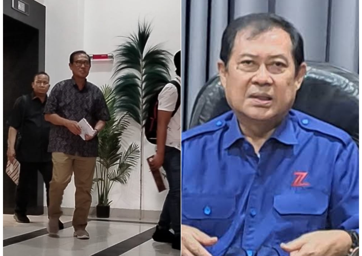 Mantan Ketua DBON Kaltim, Zairin Zain selepas diperiksa di Kejati Kaltim, Senin (16/6/2025). (Bayu/KP)