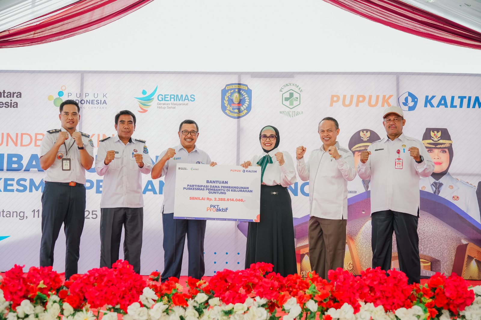 Pupuk Kaltim memberikan bantuan Rp2,28 miliar untuk membangun Puskesmas Pembantu Kelurahan Guntung. (Korkom Pupuk Kaltim)