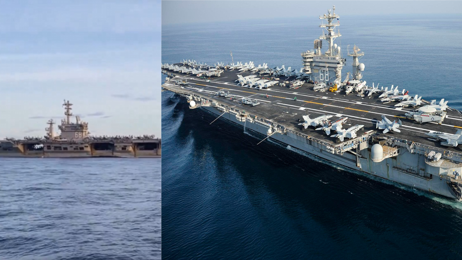 MILITER: Kapal induk Amerika Serikat USS Nimitz melintas di laut Aceh, Selasa (17/6/2025).