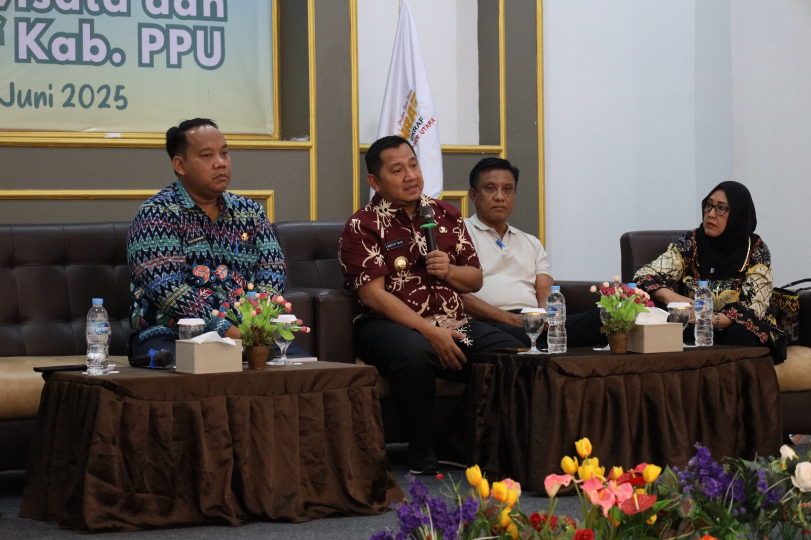 PEMIMPIN: Bupati PPU Mudyat Noor memastikan komitmen pemerintah daerah dalam mendorong pengembangan pariwisata dan ekraf daerah.