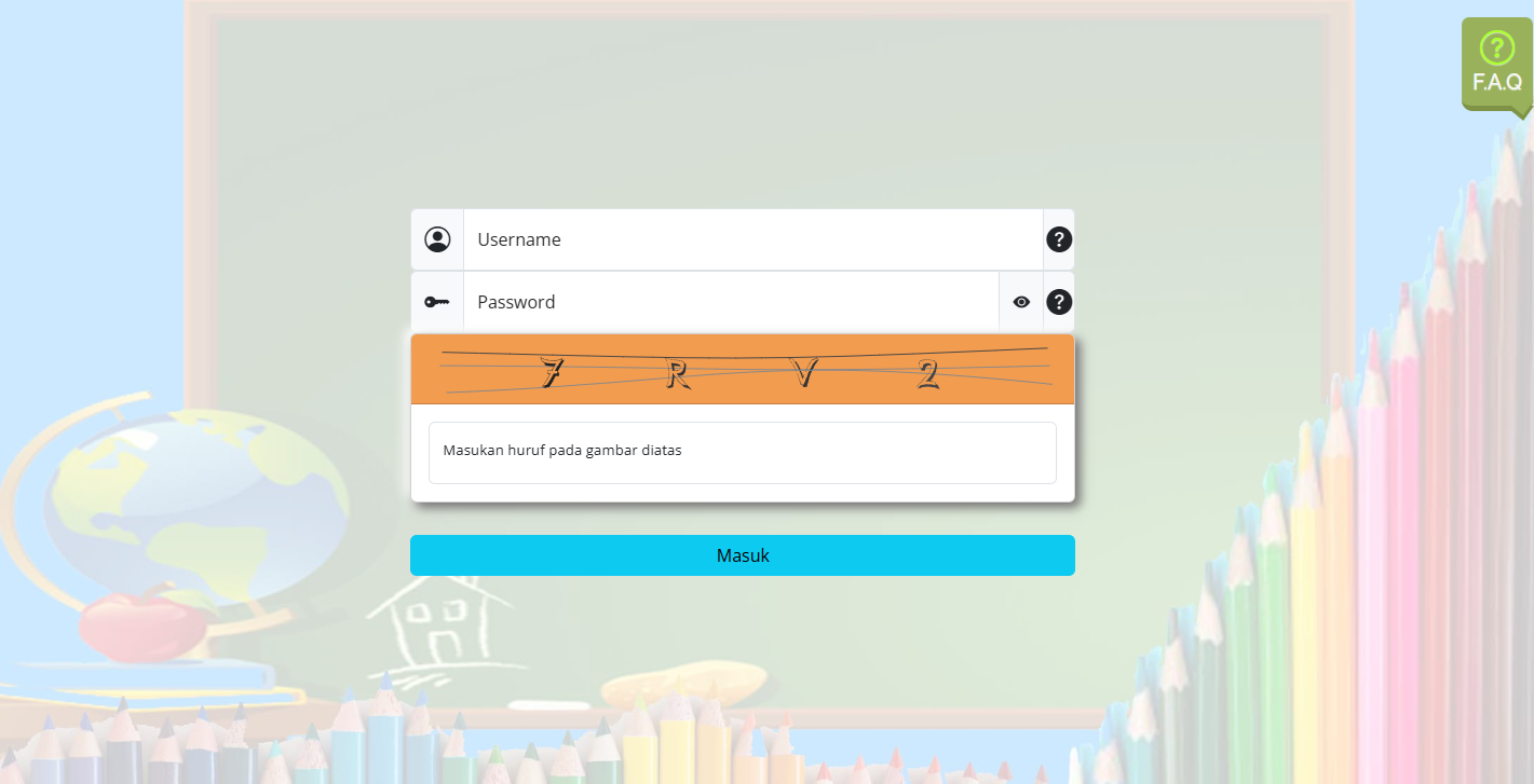 Tampilan halaman login Info GTK untuk validasi data guru.