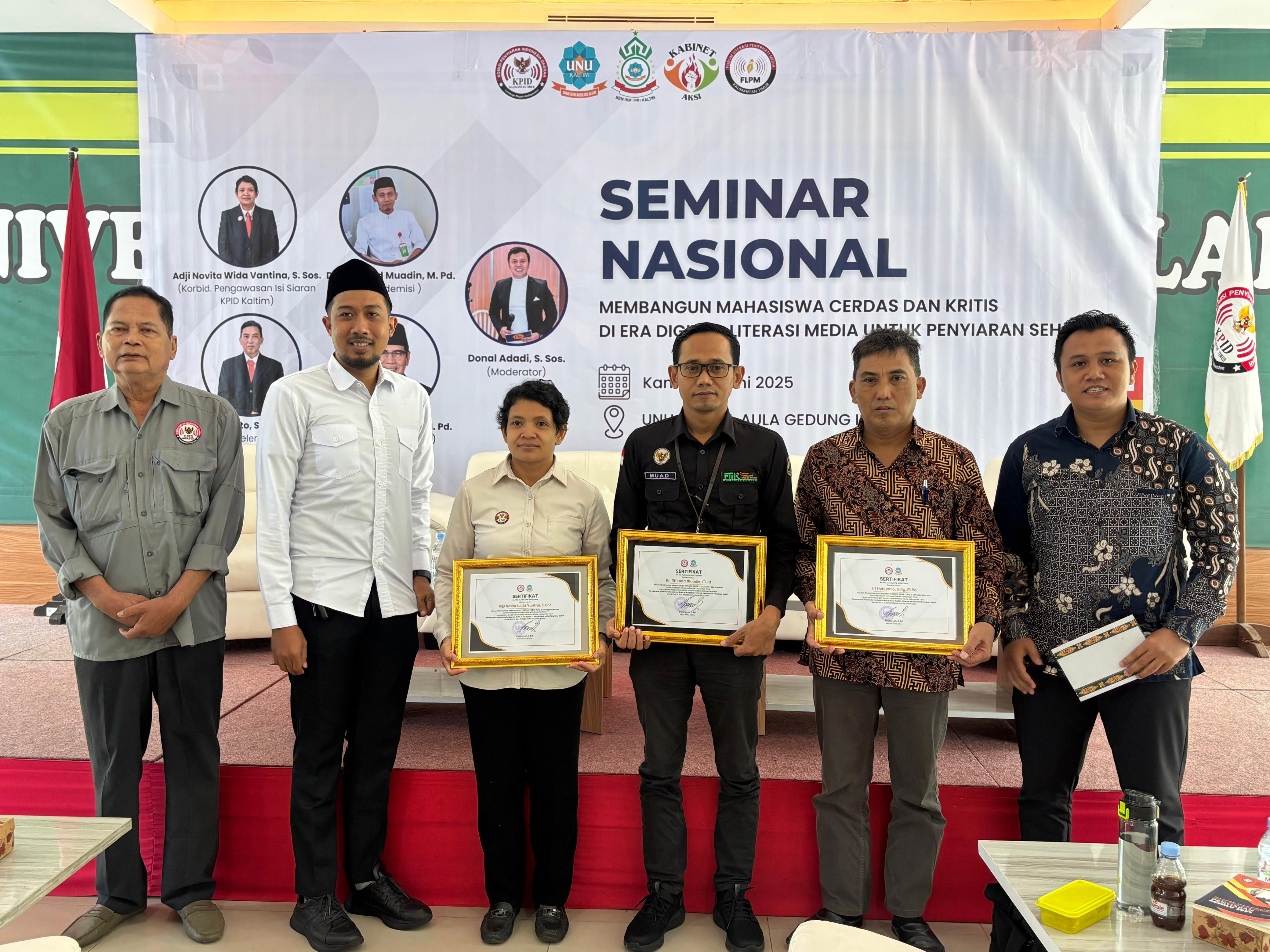 MOMENTUM: Para komisioner dari KPID Kaltim hadir saat mengisi seminar di Kampus UNU.