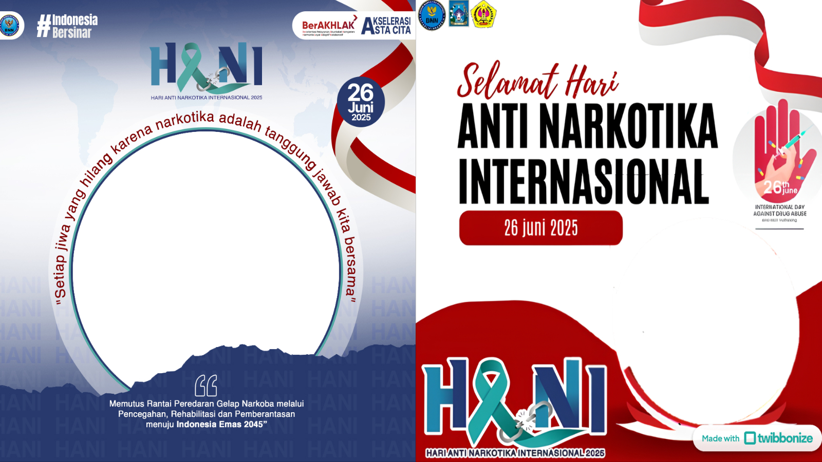 KAMPANYE GLOBAL: Twibbon Hari Anti Narkotika Internasional 2025.