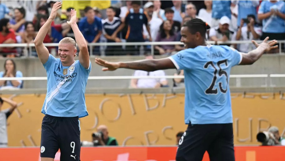 Erling Haaland mencetak satu gol saat Man City bantai Juventus.