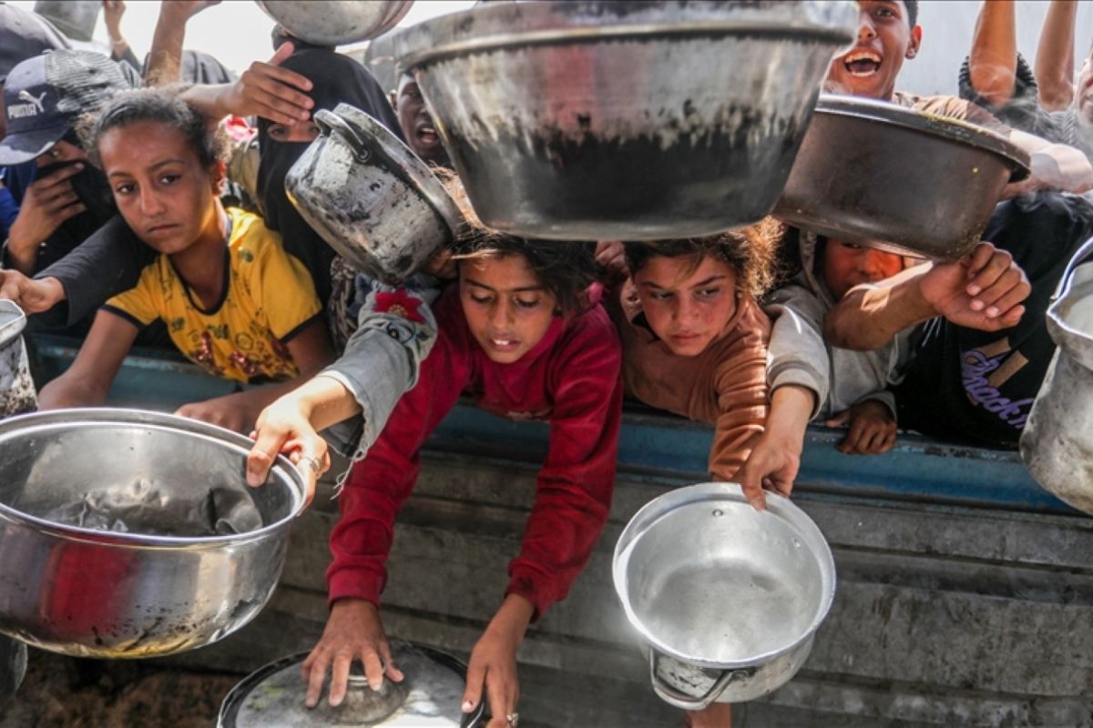 Foto Ilustrasi krisis pangan akut yang terjadi di Gaza.