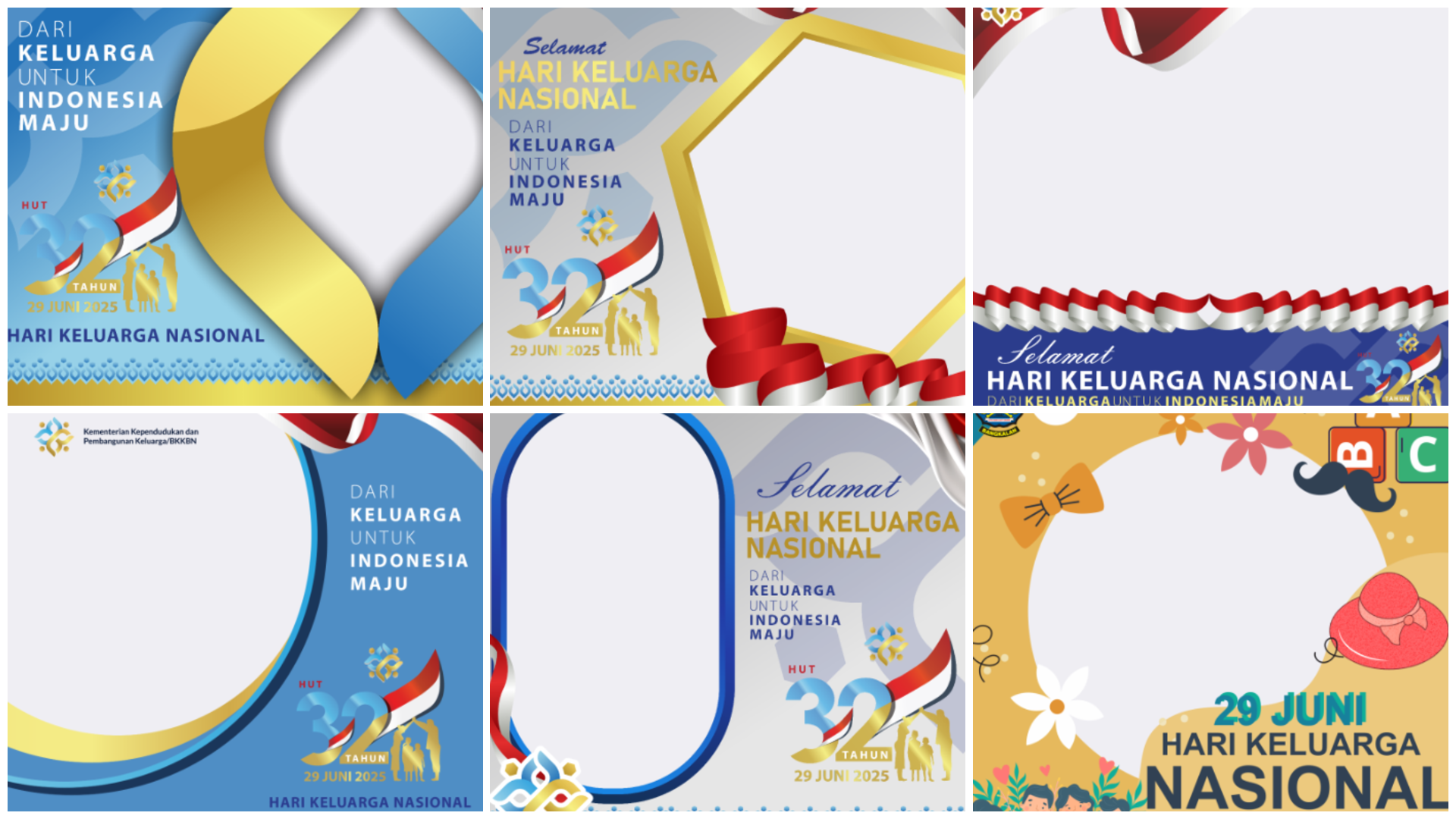 Kolase Twibbon Hari Keluarga Nasional 2025 yang diperingati tiap 29 Juni yang terbaru dan gratis.