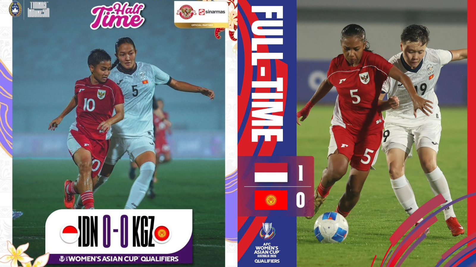 MENANG: Hasil Indonesia vs Kirgistan di Kualifikasi Piala Asia Wanita 2026, Minggu, 29 Juni 2025.