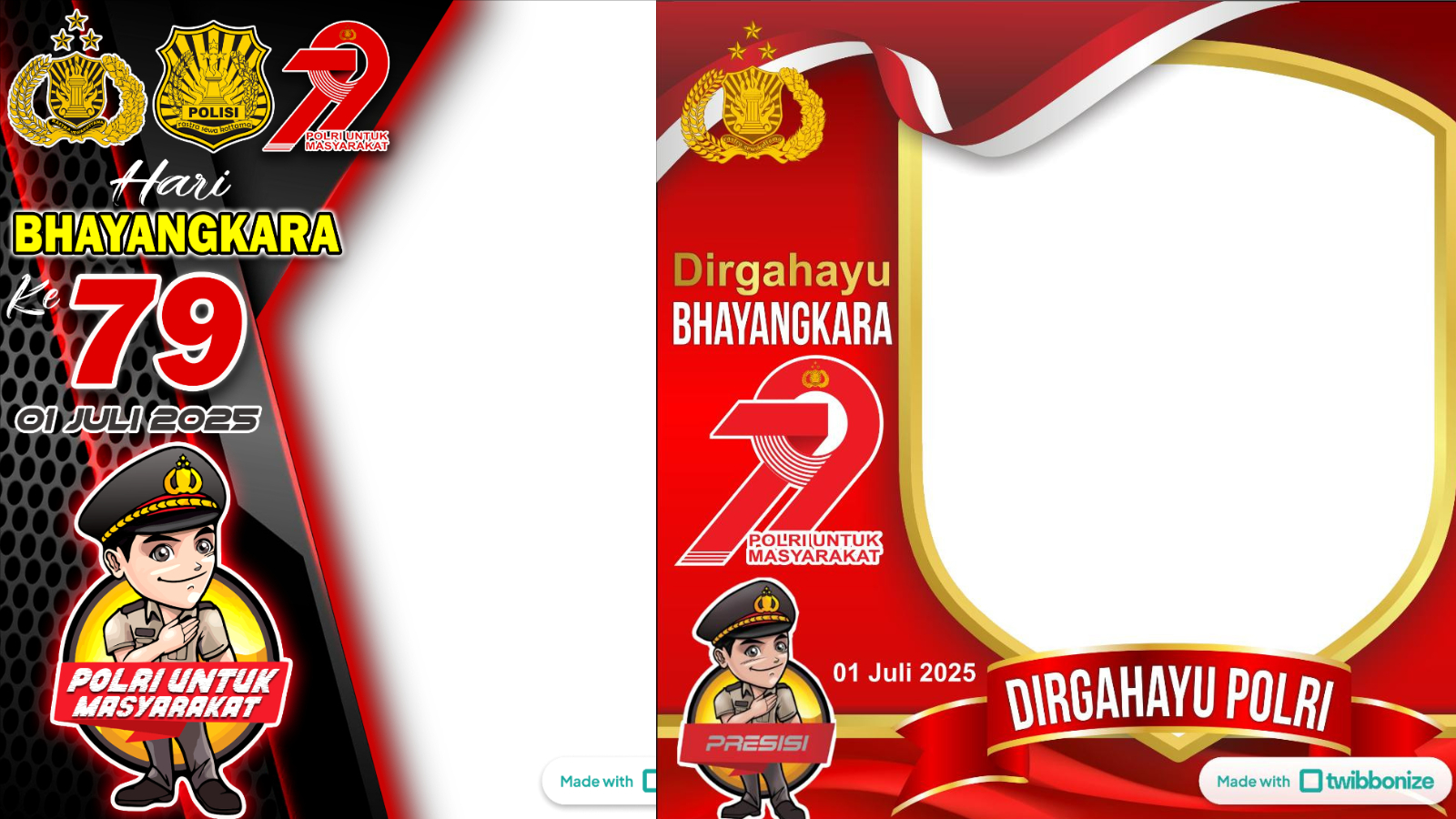 TEGAS: Ragam pilihan Twibbon Hari Bhayangkara 2025 untuk diunggah besaok, Selasa, 1 Juli 2025.
