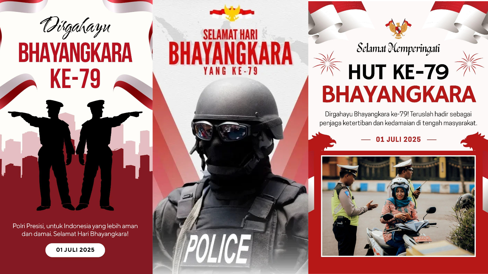 DIRGAHAYU: Poster Hari Bhayangkara 2025 untuk diunggah besok, 1 Juli 2025.