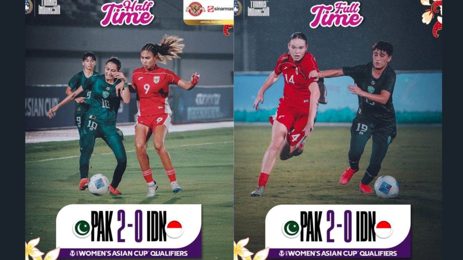 KANDAS: Hasil Indonesia vs Pakistan malam ini di Kualifikasi Piala Asia Wanita 2026.