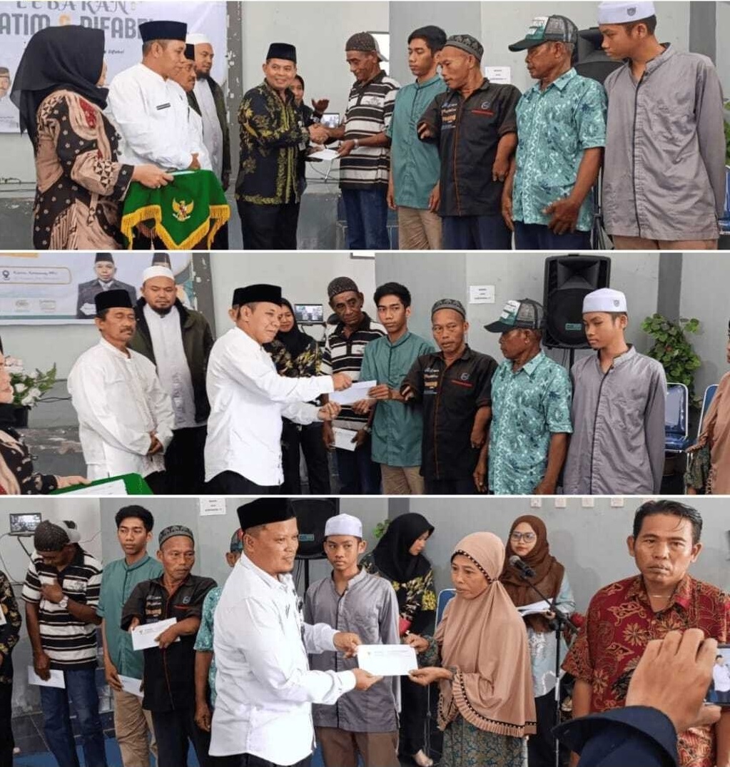 SANTUNAN: Pemkab, Kemenag, Baznas PPU membagikan santunan nasional kepada anak yatim dan penyandang disabilitas.
