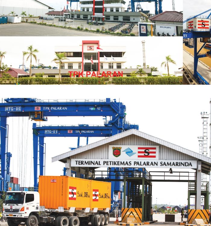 Aktivitas bongkar muat di Terminal Peti Kemas Palaran Samarinda yang menjadi urat nadi mobilitas barang.