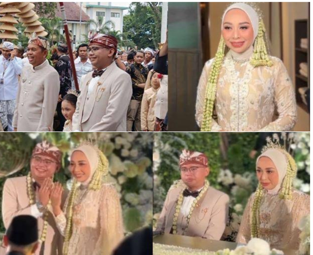 Momen sakral pernikahan Wakil Bupati Garut, Putri Karlina, dan Maula Akbar, putra Gubernur Jawa Barat Dedi Mulyadi, di Pendopo Garut, Rabu (16/7/2025). (FOTO: IST)
