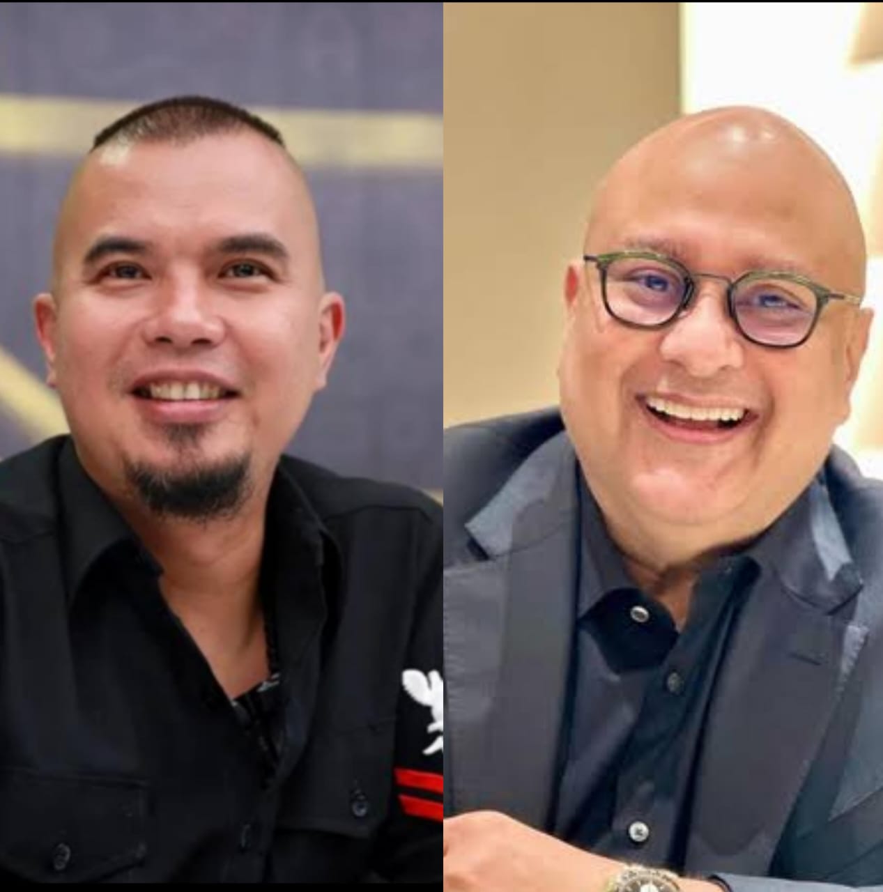Kolase foto Ahmad Dhani dan Irwan Mussry.