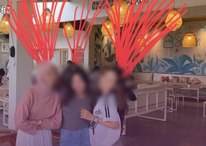 Tren garis merah di atas kepala yang terinspirasi dari drakor S Line viral di TikTok.