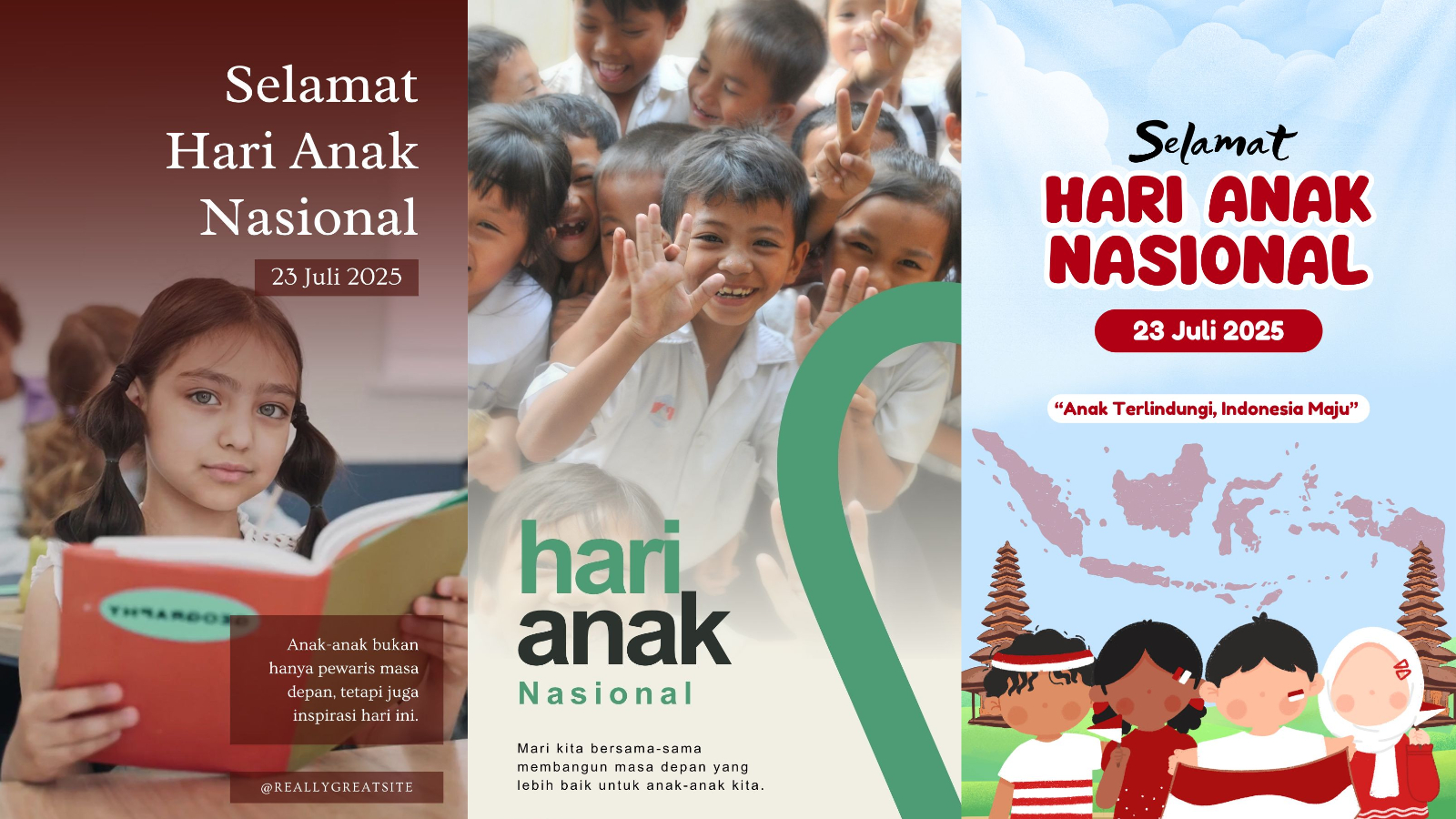 PEDULI: Semarakkan Hari Anak Nasional Ke 41 dengan ragam poster Hari Anak Nasional 2025.