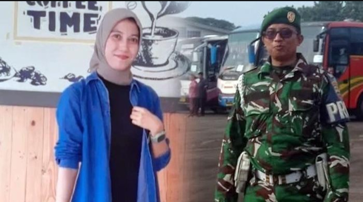 Astri Gustina Ayu Yolanda (kiri), istri dari oknum anggota TNI Serma Tengku Dian Anugerah (kanan). (FOTO: IST)