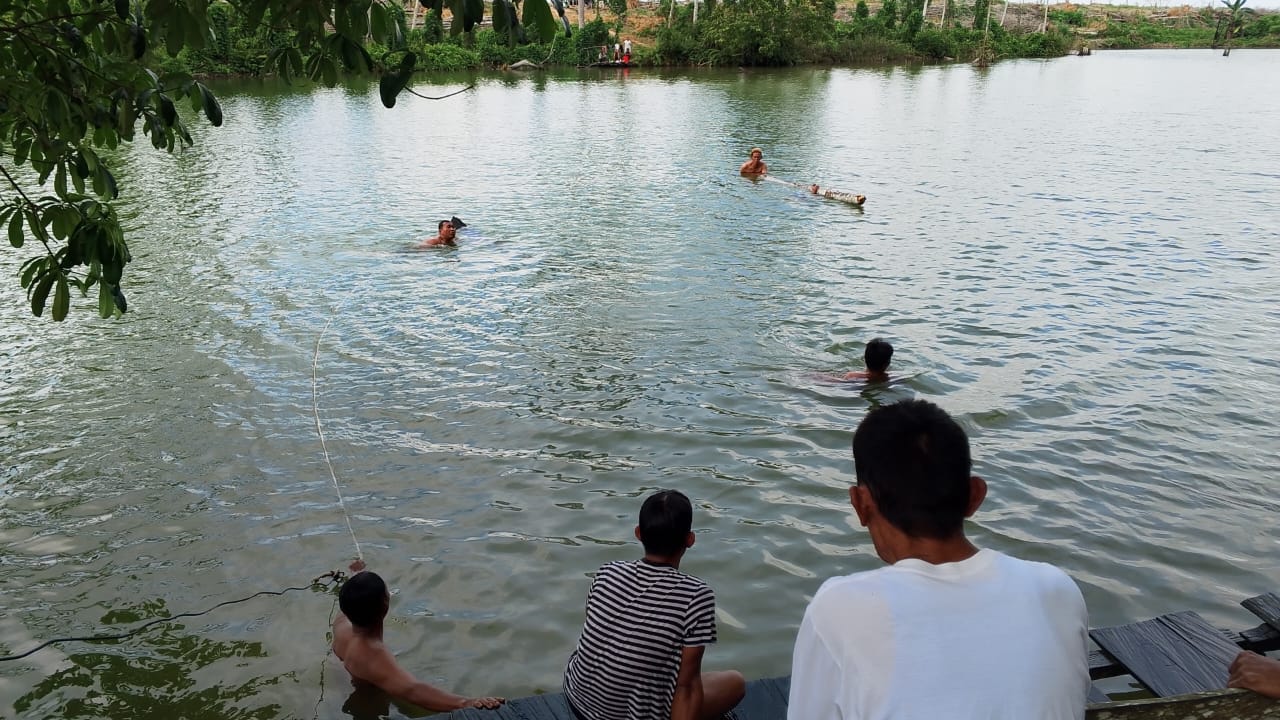 Lokasi korban tenggelam yang disebut eks lubang tambang di Loa Kulu.