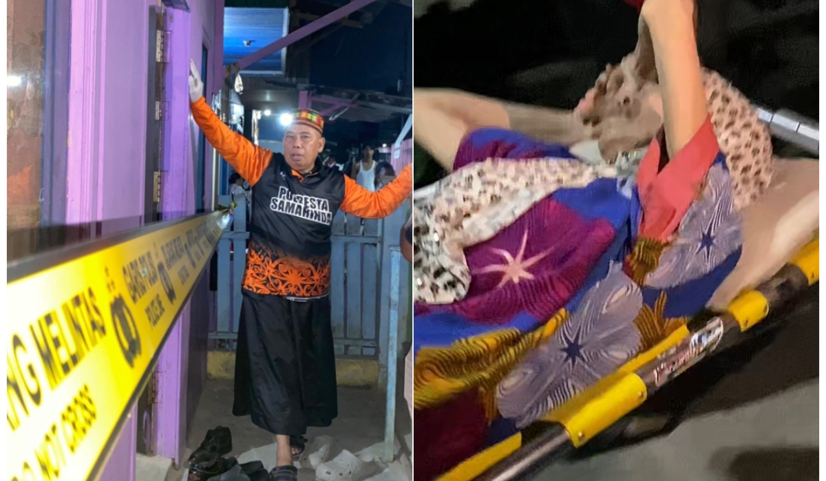 TKP jalan rimbawan nenek korban yang mengalami luka parah (foto kiri). Nenek korban dilarikan ke rumah sakit untuk mendapat perawatan intensif. (Foto tangkapan layar)