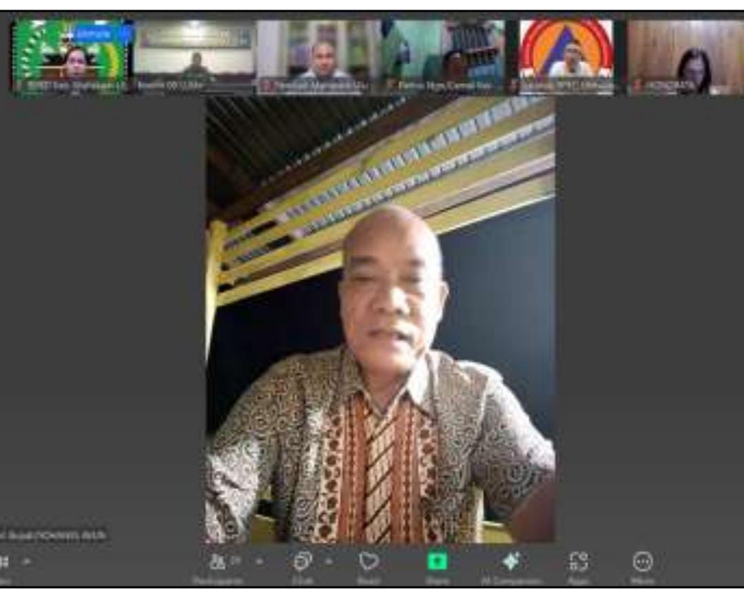 Yohanes Avun dalam sesi rapat koordinasi penetapan status darurat melalui Zoom, Jumat (25/7).