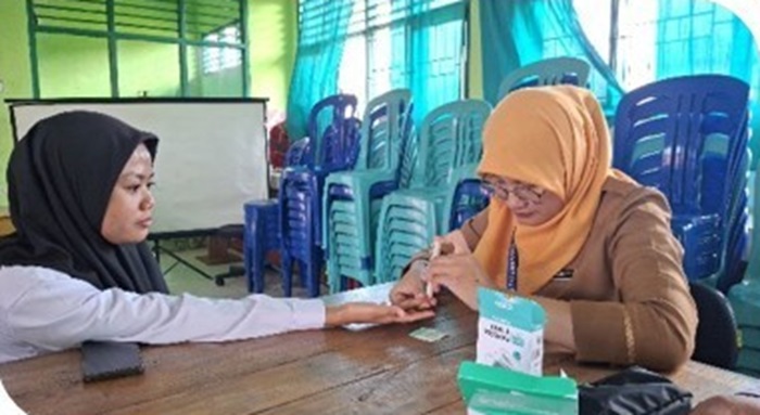 Deteksi dini penyakit, UPT Puskesmas Babulu melakukan skrining kesehatan di MAN PPU.