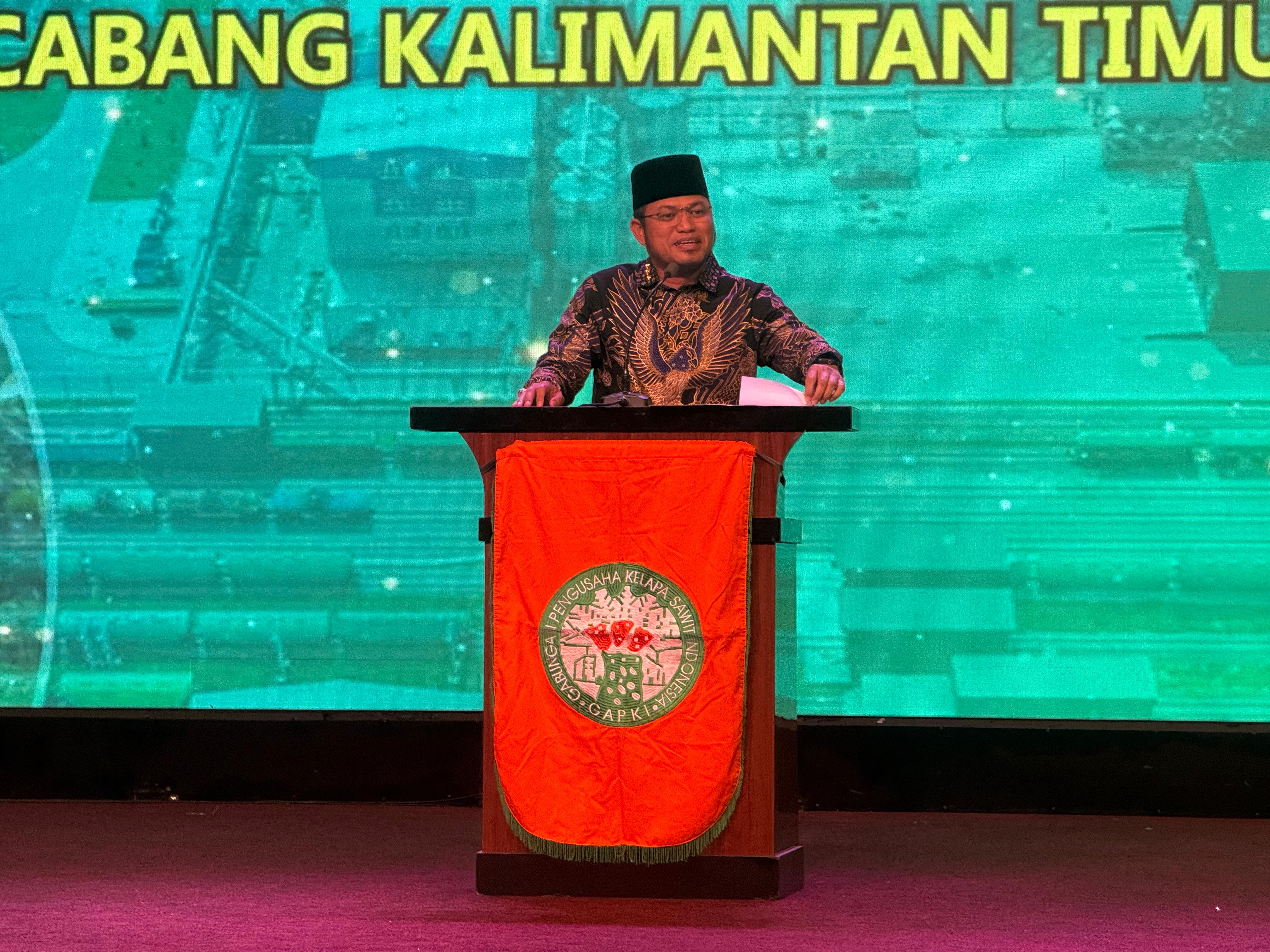 TEGAS: Gubernur Kaltim Rudy Mas&rsquo;ud menghadiri Rapat Kerja Cabang (Rakercab) Gapki Kaltim baru-baru ini.