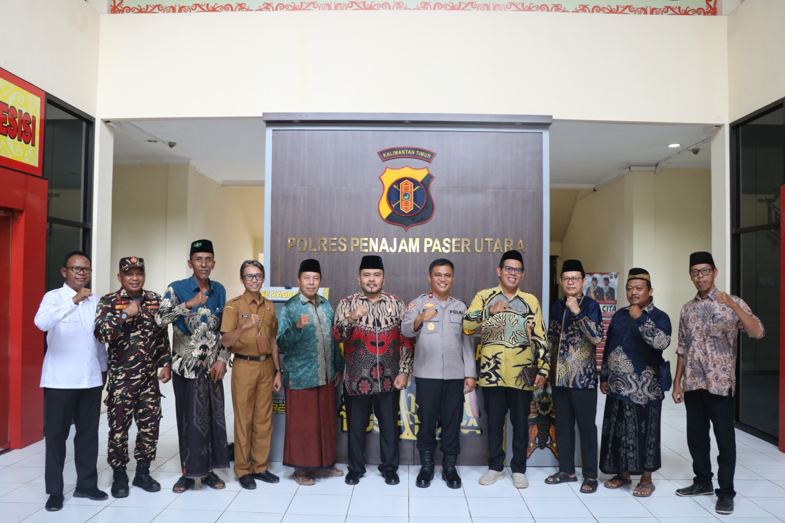 SILATURAHMI: Pengurus Cabang Nahdlatul Ulama (PCNU) PPU bersilaturahmi ke Polres PPU sekaligus menyampaikan rencana kegiatan Kumandang Lagu Indonesia Raya lewat siaran radio dan pengeras suara masjid