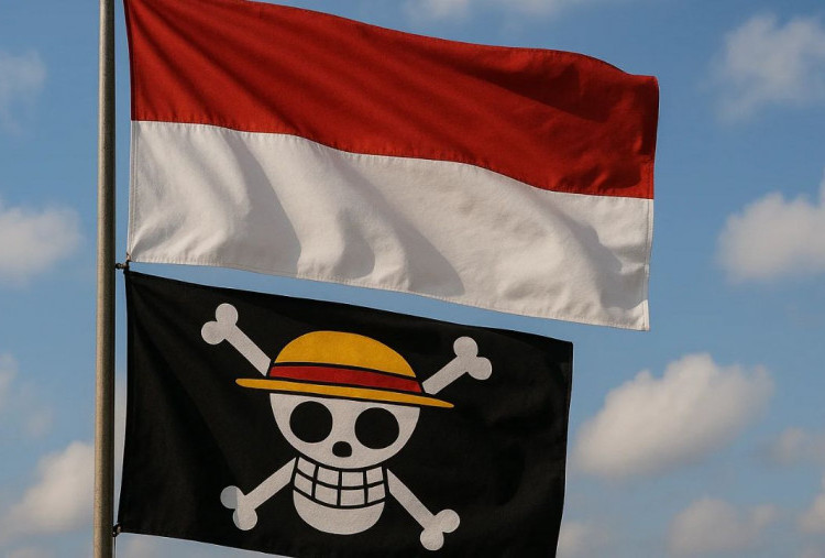 Bendera Indonesia dan Bendera one piece.