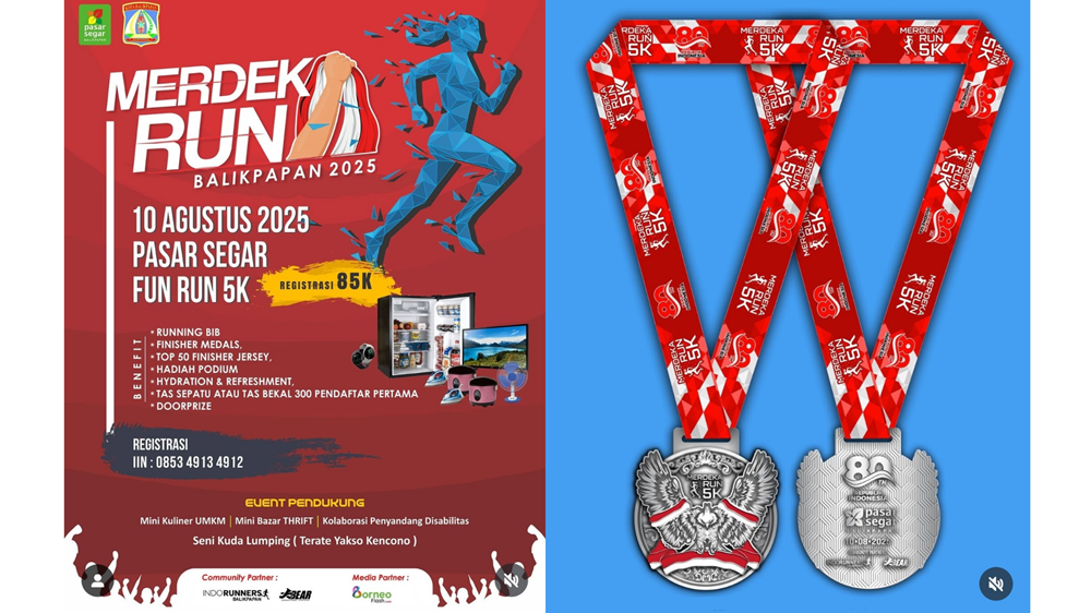 Event Merdeka Run Balikpapan 2025 meriahkan HUT ke-80 RI.