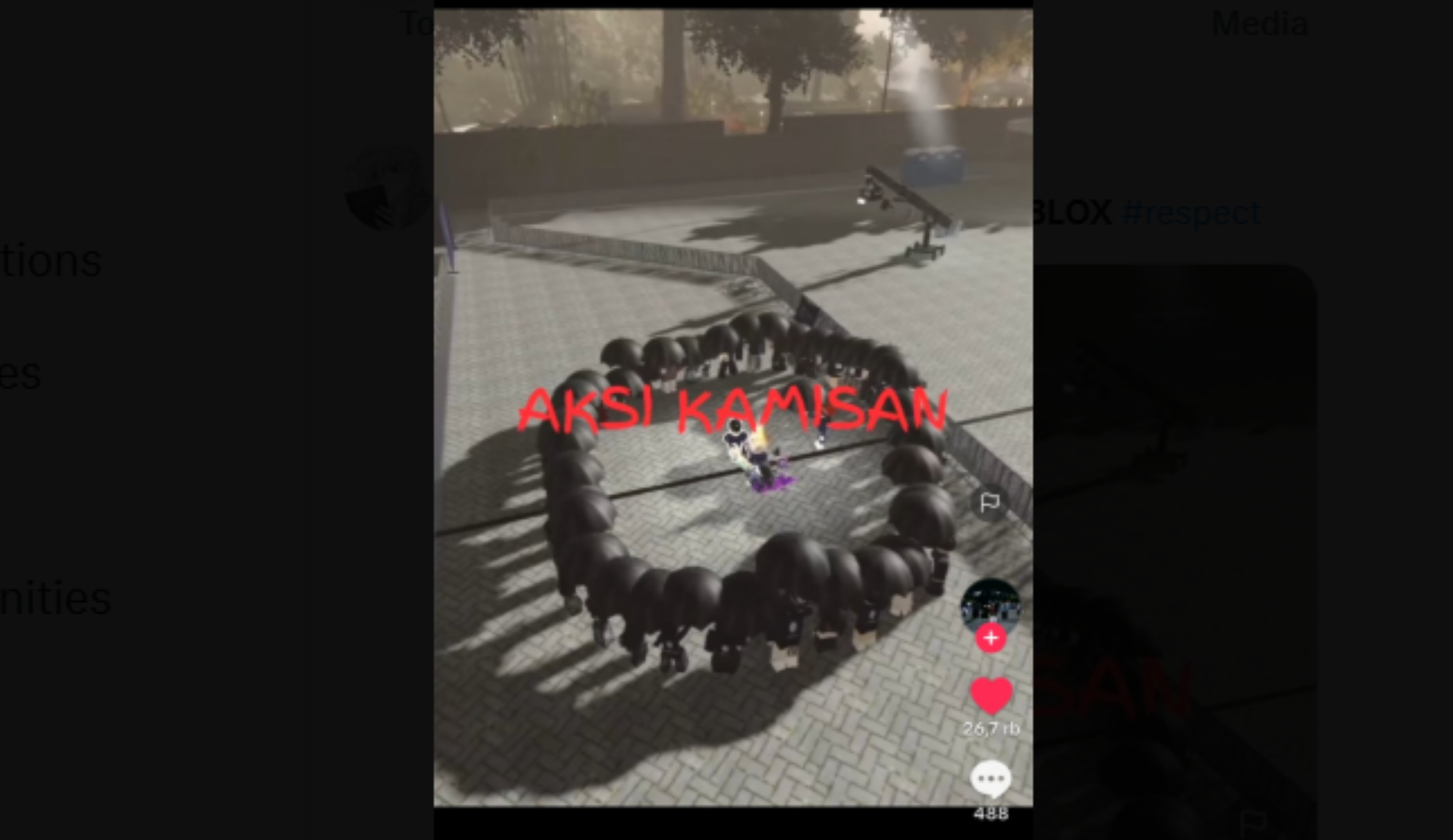 Foto Aksi Kamisan yang dilakukan di Roblox.
