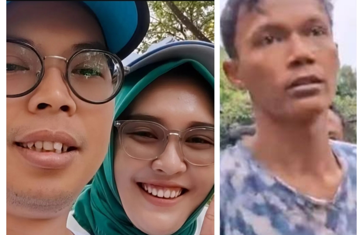 Dea Permata Karisma dan suami, Fery Riyana. Foto kanan Ade Mulyana (26), asisten rumah tangga yang tega membunuh Dea.